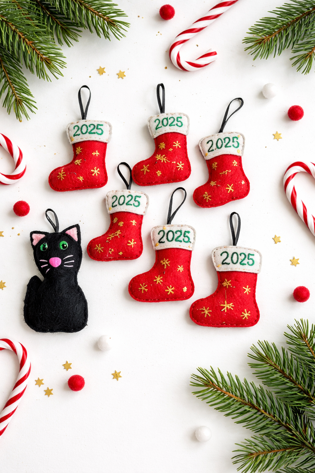 Step By Step Felt Ornaments: DIY Felt Stocking Ornaments